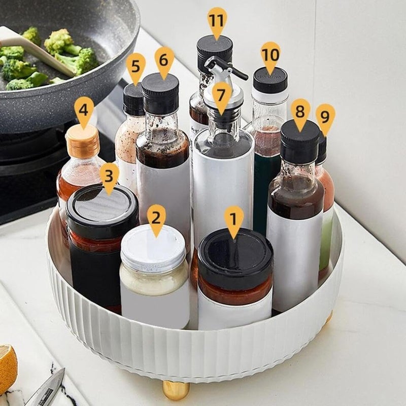 The Procure Store صينية تجميل دوارة بزاوية 360 درجة، بيضاء - Image 2