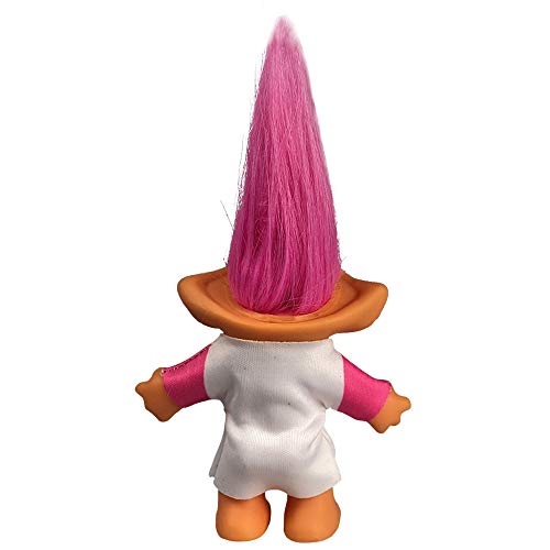 Yintlilocn Vintage Troll Dolls Chromatic Adorable for Collections, School Project, Arts and Crafts, Party Favors - 7.5" Tall Pink Hairs(Include The Length of Hair) - Image 2