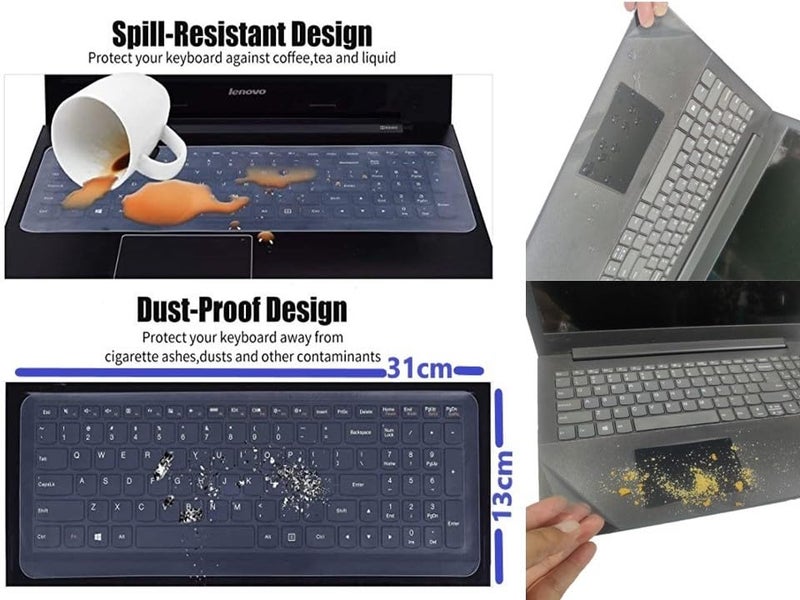 ANJO 3 in 1 Combo Laptop Trackpad and Backside Lid Full Body Skin Sticker Lamination Cover with Laptop Key-Skin Suitable for 14 Inch Laptops, Matte-Transparent - Image 4