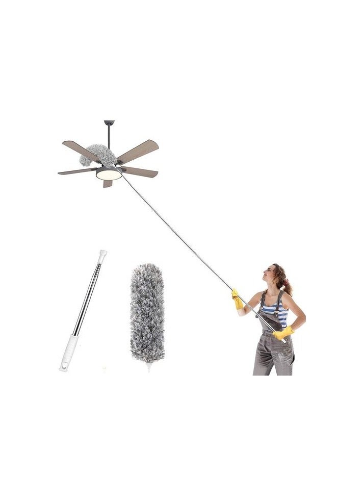 2.8M Ultra Long Household Dust Duster Cleaning Hair Duster Removal And Ash Roof Cleaning Brush Sweeping The Wall Microfiber Duster Bendable Telescopic  - Image 2