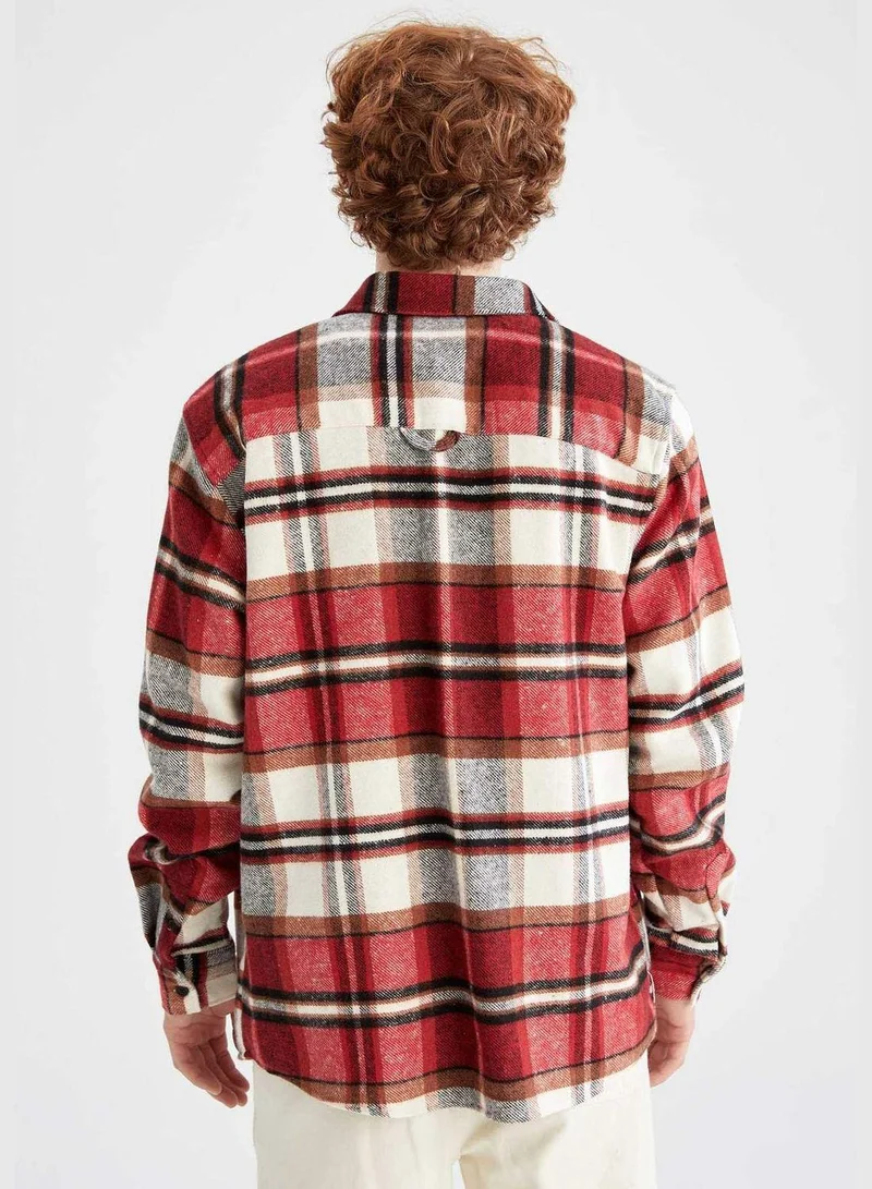 DeFacto Regular Fit Long Sleeve Check Print Shacket