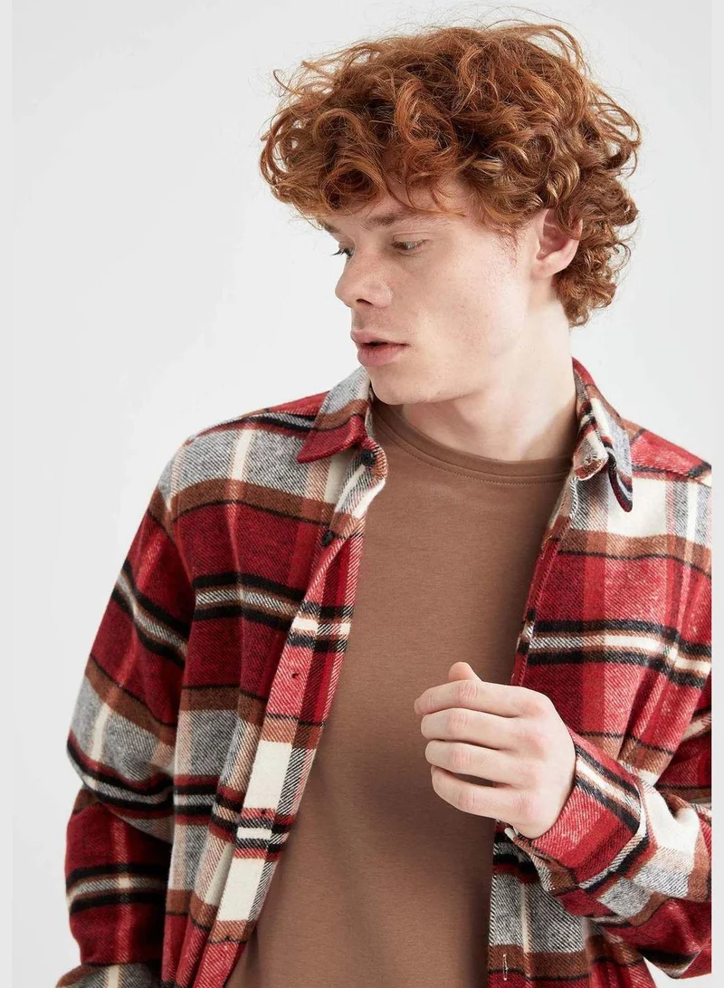 DeFacto Regular Fit Long Sleeve Check Print Shacket