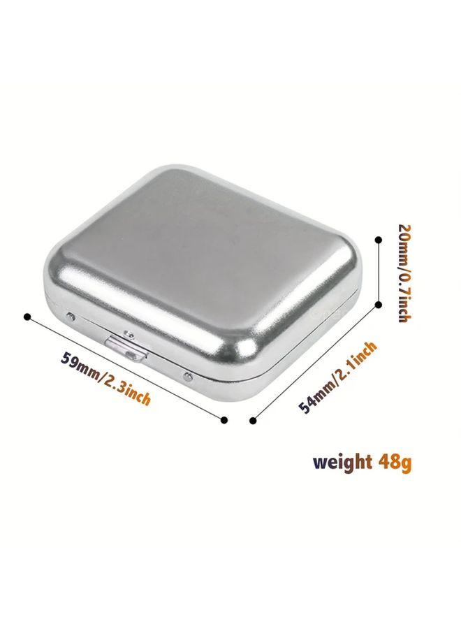 Silvery Stainless Steel Mini Portable Ashtray Square Travel Home Office - Image 2