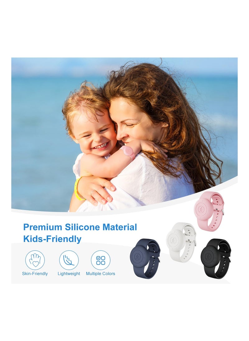 Y&D - 4 Pack Waterproof AirTag Bracelet for Kids Soft Silicone Hidden Air tag Wristband Lightweight Band Apple Full Body Protective Watch Child - Image 1