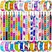 IERKEIE 60 Pcs Pop Bracelet Bubble Fidget Toys for Party Favors Hand Finger Silicone Wristband Bulk for Student Classroom Prize Goodie Bag Fillers Easter Egg Basket Stuffers Christmas Valentine Gift for Kid - Image 2
