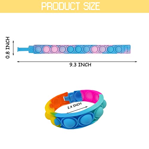 IERKEIE 60 Pcs Pop Bracelet Bubble Fidget Toys for Party Favors Hand Finger Silicone Wristband Bulk for Student Classroom Prize Goodie Bag Fillers Easter Egg Basket Stuffers Christmas Valentine Gift for Kid - Image 5