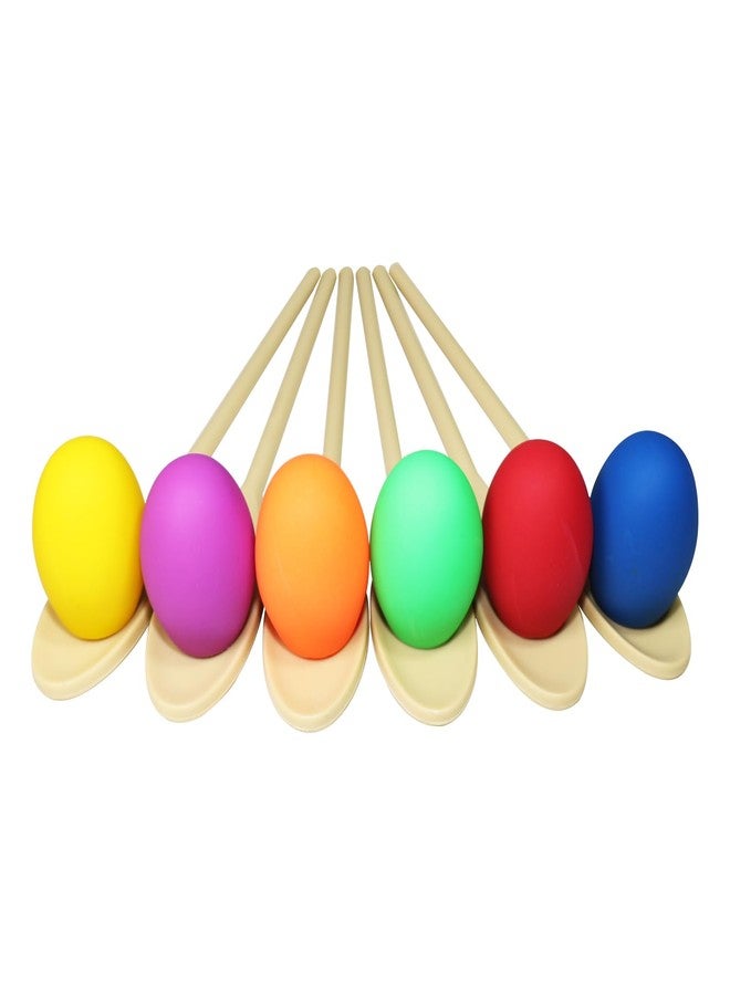 GISCO Egg and Spoon Race Game Indoor & Outdoor Balance Game for Kids & Adults | Pack of 6 - Image 1