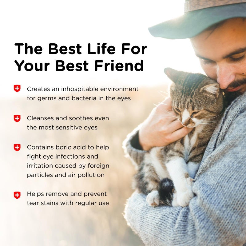 nutri vet Nutri-Vet Cat Eye Rinse, Sterile Solution Gently Cleanses Eyes and Surrounding Tissue, Removes Debris Pollen and Mucus, Relieves Irritation, Helps Reduce Tear Stains, Sensitive Ophthalmic Flush, 4oz - Image 3