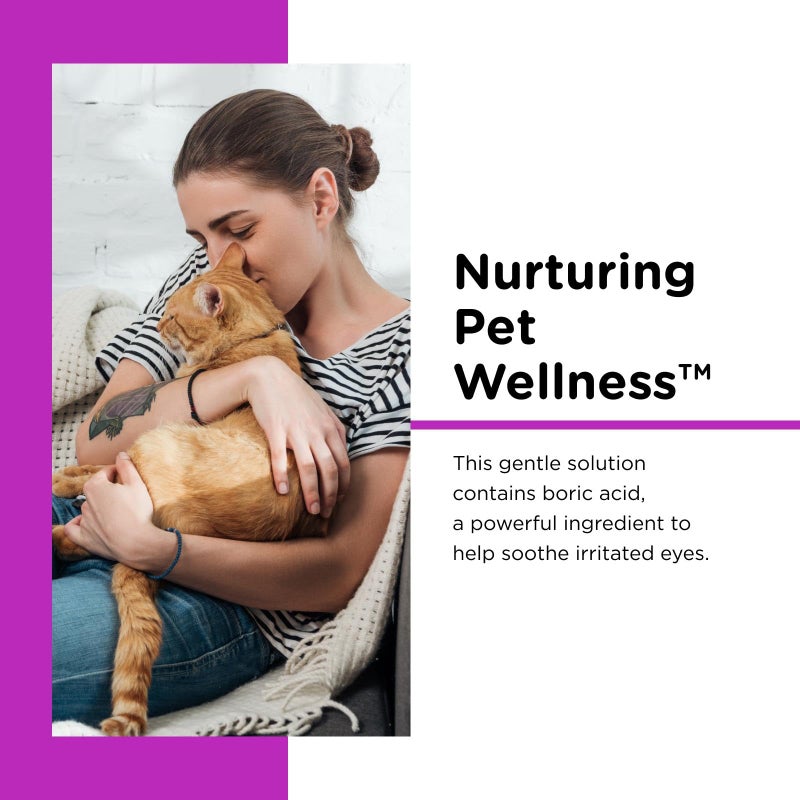 nutri vet Nutri-Vet Cat Eye Rinse, Sterile Solution Gently Cleanses Eyes and Surrounding Tissue, Removes Debris Pollen and Mucus, Relieves Irritation, Helps Reduce Tear Stains, Sensitive Ophthalmic Flush, 4oz - Image 2