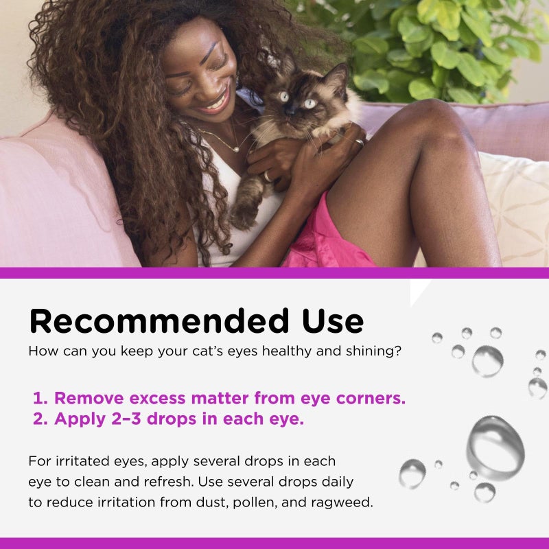 nutri vet Nutri-Vet Cat Eye Rinse, Sterile Solution Gently Cleanses Eyes and Surrounding Tissue, Removes Debris Pollen and Mucus, Relieves Irritation, Helps Reduce Tear Stains, Sensitive Ophthalmic Flush, 4oz - Image 4
