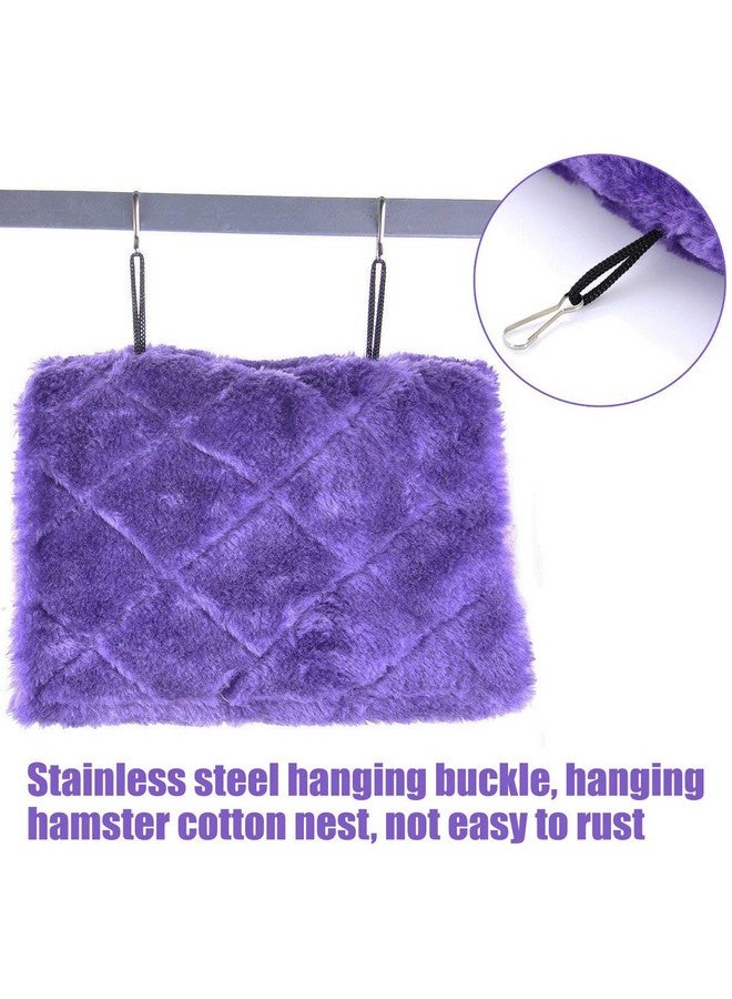 MOACC Winter Warm Bird Nest House Shed Hut Hanging Hammock Finch Cage Plush Fluffy Birds Hut Hideaway for Hamster Parrot Macaw Budgies Eclectus Parakeet Cockatiels Cockatoo Lovebird (M, Purple) - Image 3