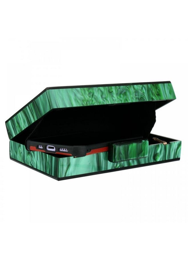 Gets Acrylic Clutch Purses for Women Eyes Evening Bag Glitter Box Clutch Purse Handbags Crossbody Bag (X Dark Green) - Image 3