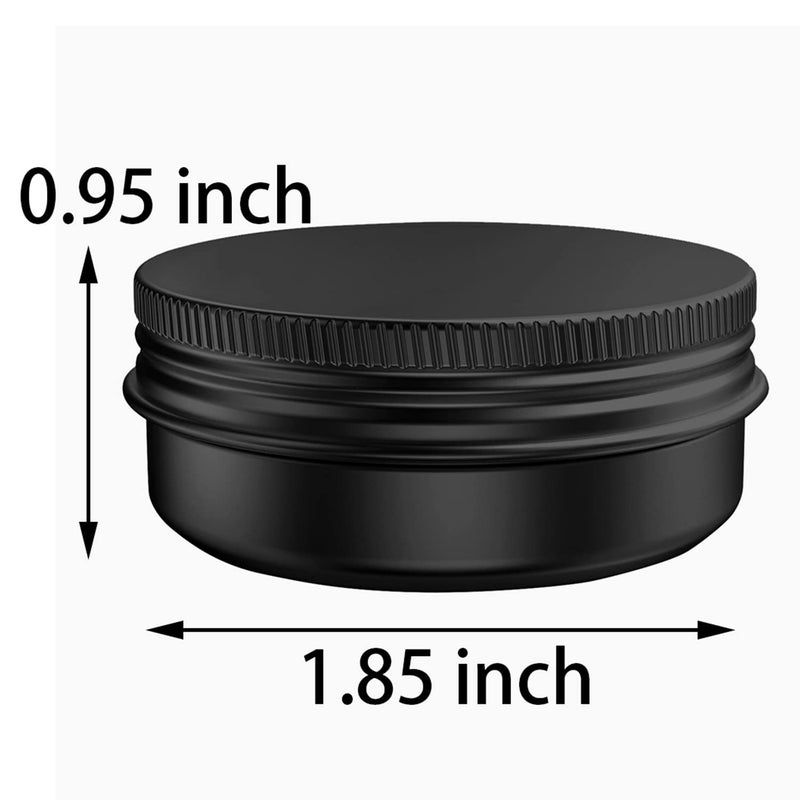 Axe Sickle 20 Pcs 1 Ounce Aluminum Tin Jars Containers Leak Proof Cosmetic Tin Jars Containers Round Screw Lids for Cosmetic, Salves, Balms, Lip Balm or Others, 30mL Black - Image 2
