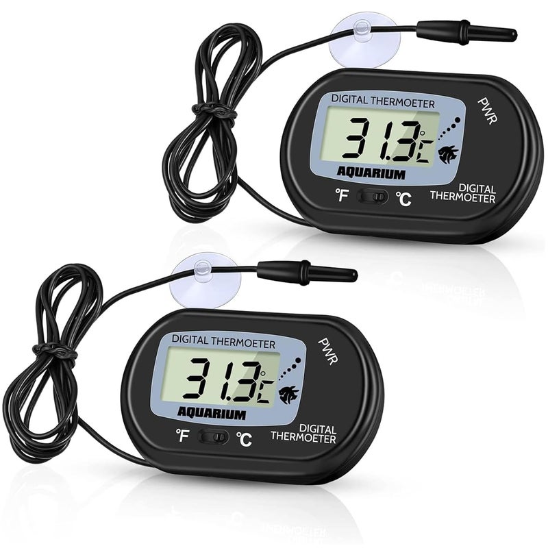 Zacro Pack of 2 LCD Digital Aquarium Thermometer Fish Tank Water Terrarium Temperature - Image 1