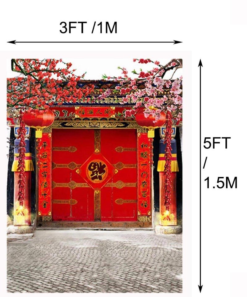 Laeacco 3x5ft Vinyl Photography Backdrop Chinese Classical Theme Spring Festival Scene Photo Background Studio Props for New Year Family Decoration - Image 5