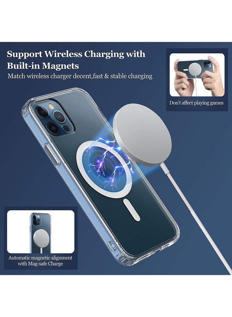 TEAM LUXURY Magnetic Clear Case for Iphone 12 Pro Max, Support Magsafe and Wireless Charger, Transparent Shockproof and Drop-Proof Phone Back Cover for Iphone 12 Pro Max  - Image 4