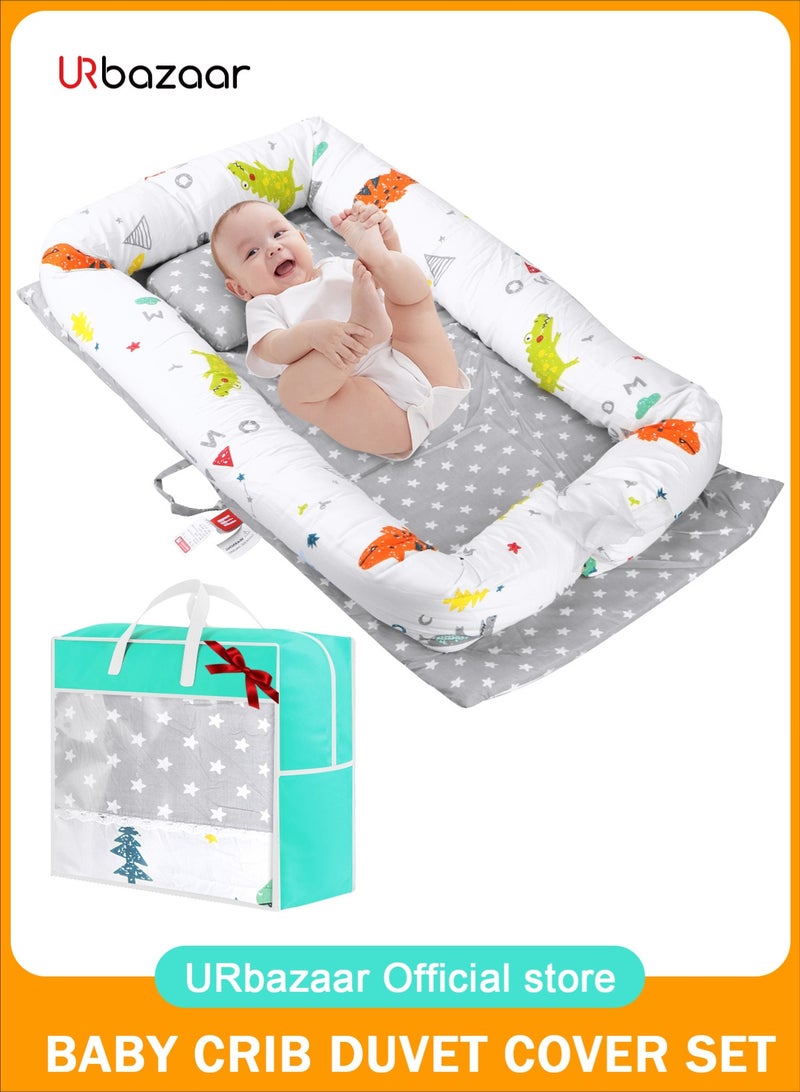 URbazaar Baby Lounger - Baby Lounger for Newborn, 0-24 Months, Infant Lounger for Home and Travel, Soft Cotton, Baby Nest Lounger, Newborn Babies Essentials Gifts - Image 1