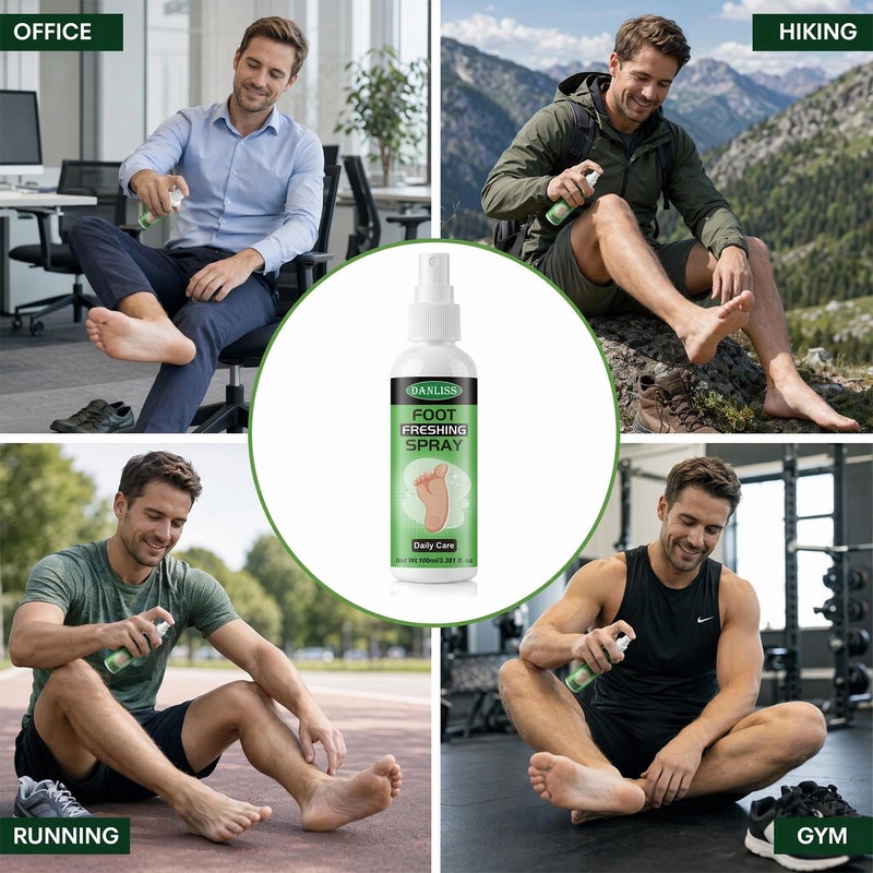 Danliss Foot Refreshing Spray 100ml - Deodorizing, Sweat-Suppressing, Soothing, Suitable for Daily Foot Cleaning of Shoes, Socks, and Feet - Image 4