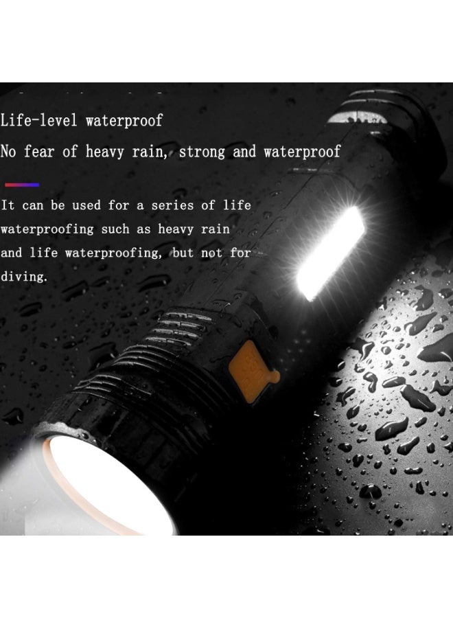 أس تس إل مصباح يدوي LED متعدد الوظائف 1000 لومن للطاقة الشمسية / القابلة لإعادة الشحن، مع ضوء ستروب في حالات الطوارئ وبطارية 1200 ماه، وإمدادات الطاقة في حالات الطوارئ وكابل شحن USB، وشحن سريع (1 قطعة) - Image 3