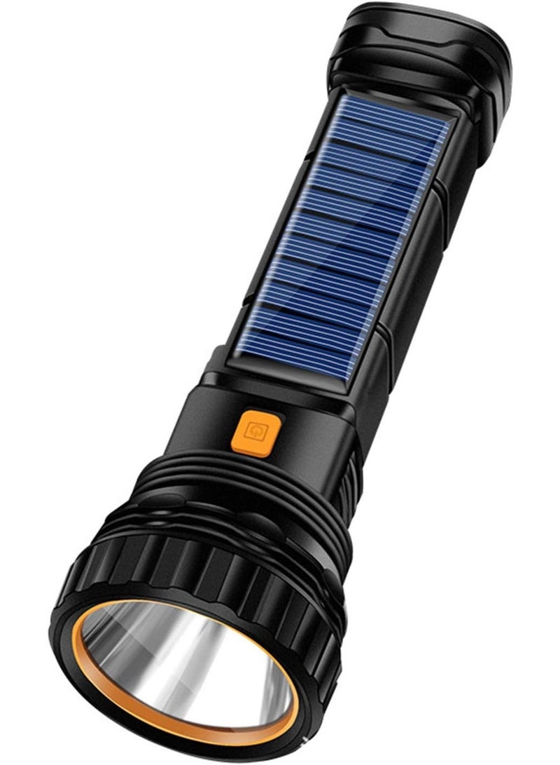 STL Solar/Rechargeable Multi Function 1000 Lumens LED Flashlight, with Emergency Strobe Light and 1200 Mah Battery, Emergency Power Supply and USB Charging Cable, Fast Charging (1PC) - Image 2