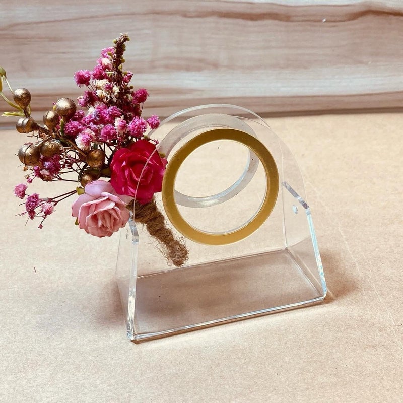 Party Favors - Decorative mini boxes for wedding guests, baby showers, and corporate events, featuring gold foil accents, easy assembly structure, holds candies or small tokens, (6pcs Model 1) - Image 2
