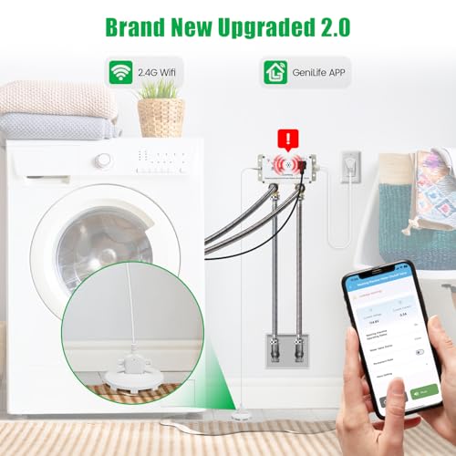 Zuomeng WiFi Smart Water Shutoff Valve with Leak Sensor 34 Brass Valve Extra Hose Effortless Remote Control and RealTime Water Leak Alerts via App White - Image 3