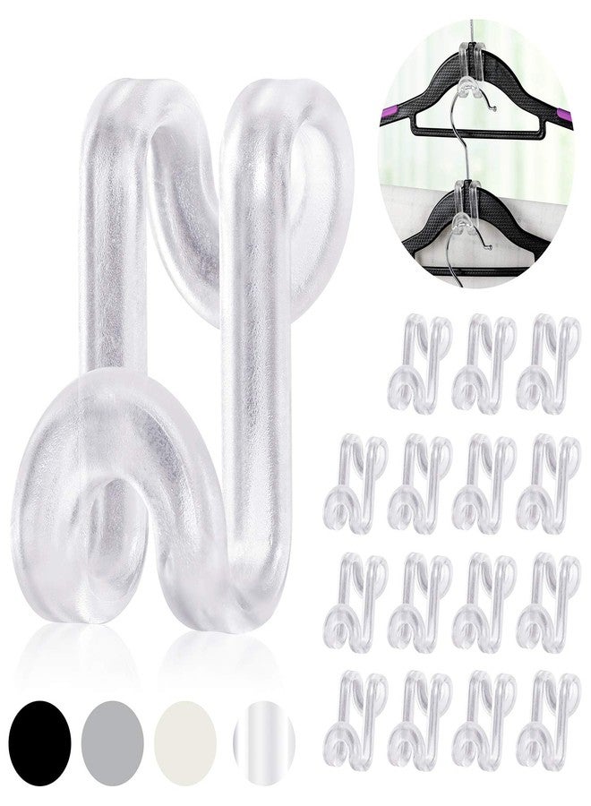 Mlici 70 Pack Connector Hooks for Hanger, Transparent Stackable Clothes Hangers with Hooks, Hanger Extender Clips Space Saving, Clear Velvet Hanger Cascading Hooks for Outfit Organizer - Image 1