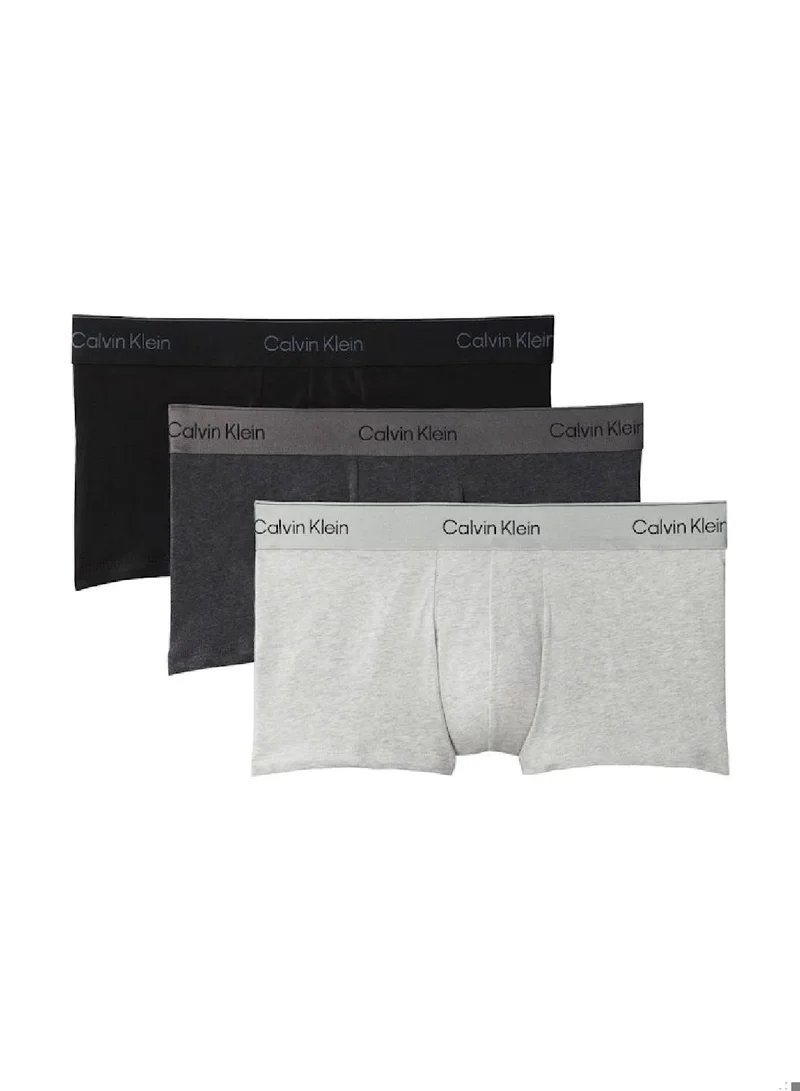 3 Pack Low Rise Trunks - Icon Cotton Stretch