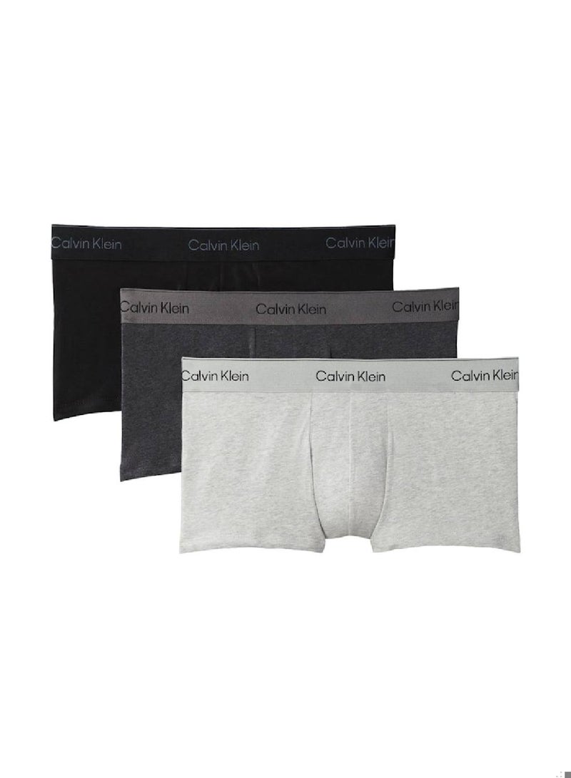 3 Pack Low Rise Trunks - Icon Cotton Stretch