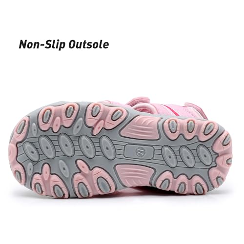 Ahannie Boys Girls Outdoor Sport Sandals,Kids Closed Toe Beach Sandals, Toddler Summer Shoes(Pink-10) - Image 5
