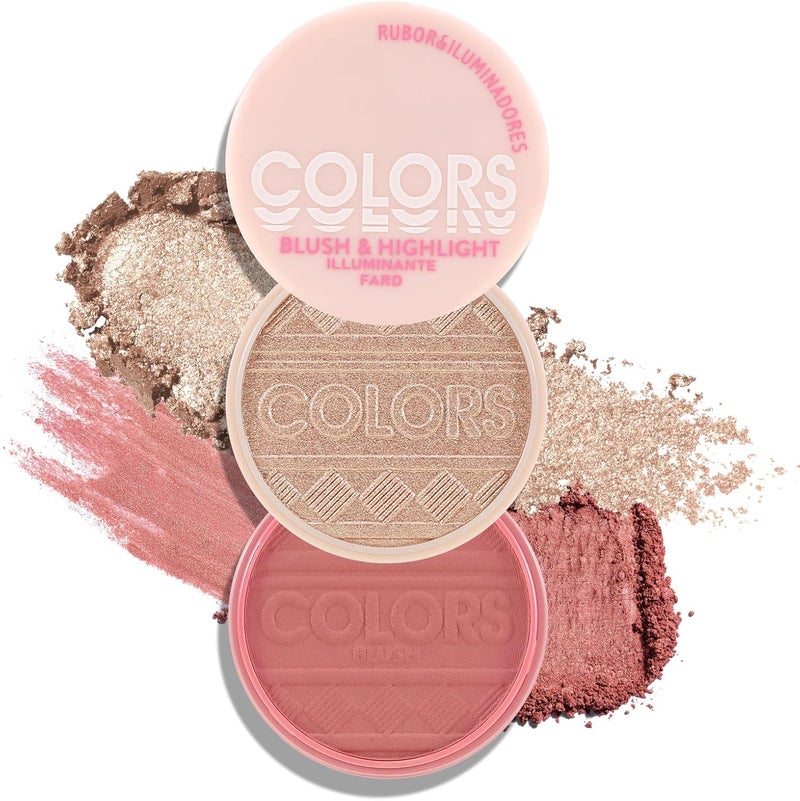 Boobeen Blush Highlighter Powder Natural Blendable Blusher Highlighter Palette Waterproof Blush for Cheek Pink Blusher for a Shimmery or Matte Finish