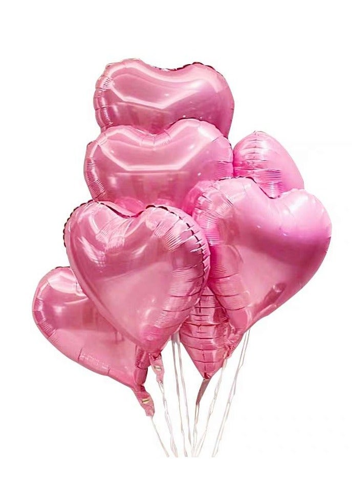 10 قطع من البالونات الوردية على شكل قلب مقاس 18 بوصة لتزيين حفلات الزفاف وعيد الحب - Image 3