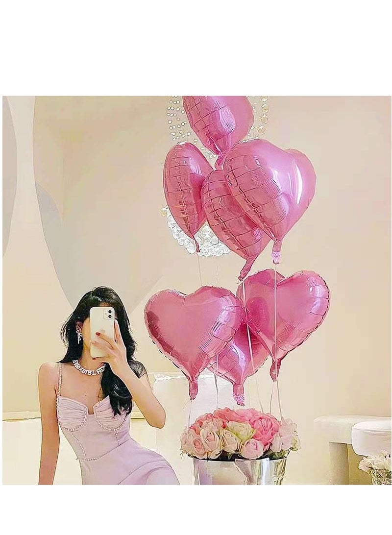 10 قطع من البالونات الوردية على شكل قلب مقاس 18 بوصة لتزيين حفلات الزفاف وعيد الحب - Image 5