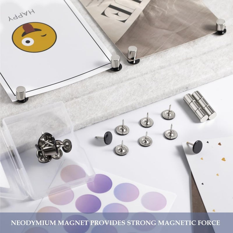 rhinocats 20 Sets Magnetic Pushpins, Magnet Thumbtack, Poster and Photo Hangers for Walls Bulletin Boards - Image 5