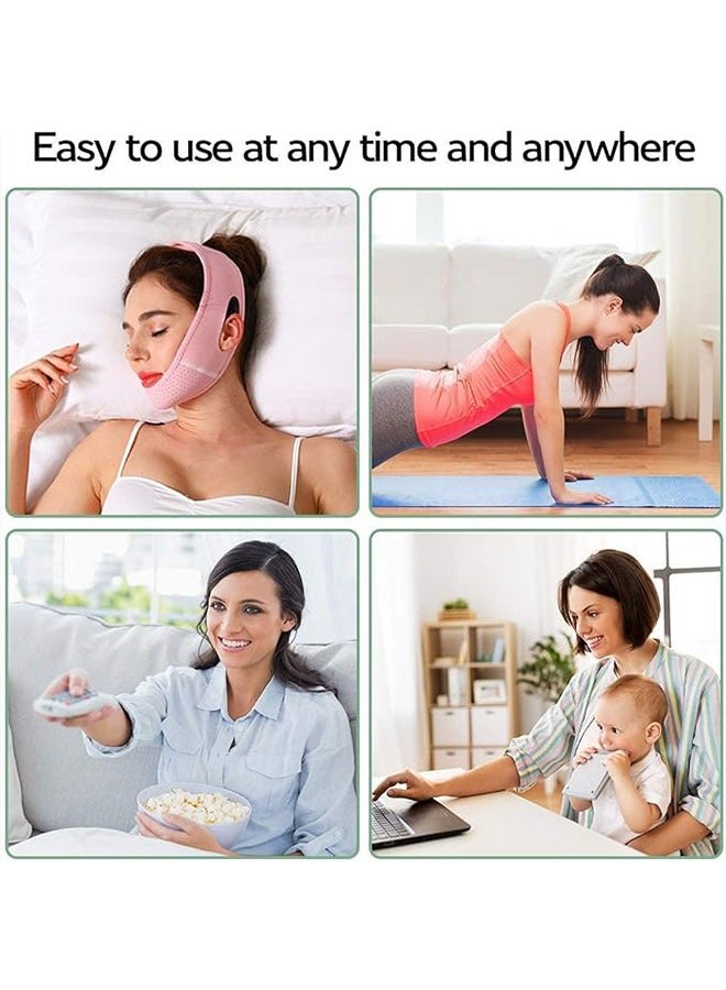 إسكدنيا Beauty Face Sculpting Sleep Mask, Reusable V Line Mask, Facial Slimming Strap, Double Chin Reducer Chin Up Mask, Face Lifting Belt V Shaped Slimming Face Mask, Ultra Thin Soft Breathable - Image 5