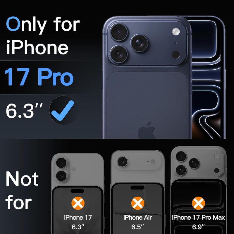 Jetech Screen Protector for iPhone 17 Pro 6.3-Inch, Tempered Glass Film with Easy Installation Tool, 9H Hardness, Case-Friendly, 3-Pack - Image 2