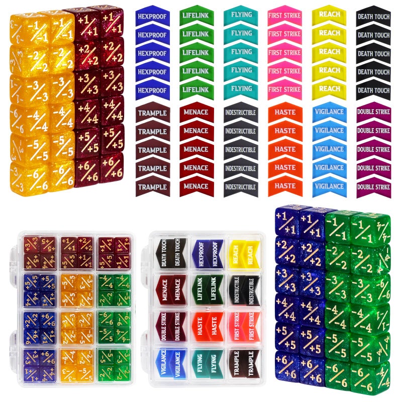 FIGURESLAB 108PCS MTG Tokens 12mm MTG Dice Set for Magic Card Keyword Token Life Counters Dice with Box Compatible with Magic CCG Card Gaming Accessories - Image 3