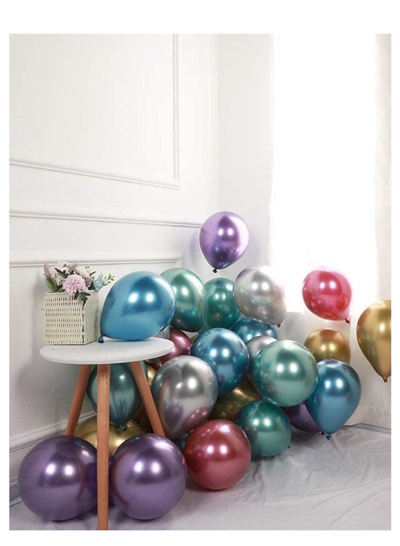 50 Pack 10 inch Multi Color Foil Balloon Party Supplies Banner Paper Garland For Happy Birthday Decoration Kids Baby Air Wedding Metallic Balloons (Multicolour) - Image 5