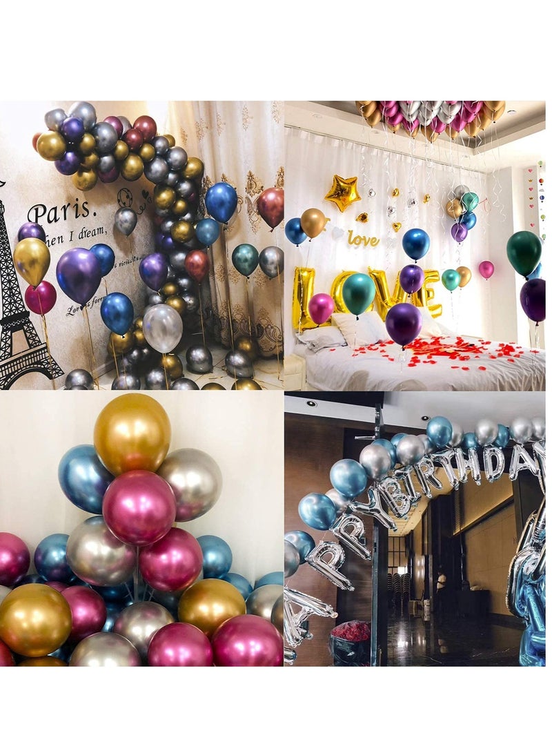 50 Pack 10 inch Multi Color Foil Balloon Party Supplies Banner Paper Garland For Happy Birthday Decoration Kids Baby Air Wedding Metallic Balloons (Multicolour) - Image 3