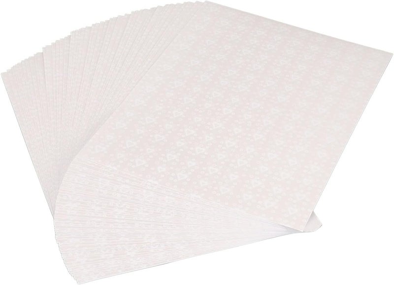 50 Pcs Holographic Cold Laminate Sheet A4, Clear Holographic Laminate Sheets for DIY Badge Making, BOPP Cold Laminating Sheets with Glossy Finish for Photo and Craft (Love Film) - Image 1
