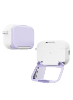 For AirPods 4 Headphone Set Creative Makeup Mirror For Apple1/2/3 Generation Pro2 Bluetooth Mobile Phone Bracket Simple-Colour:Cosmetic Mirror + Stand Hard Case-light Purple-Model:Airpods Pro/pro2 Universal (protective Case)