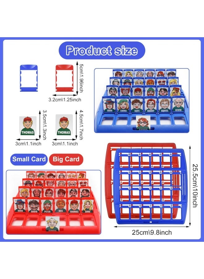 Who Is It Funny Guessing Board Game,Suitable For Classic Board Game Funny Family Guessing Games Kids Children Toy Gift (Red and Blue) English Version - Image 3