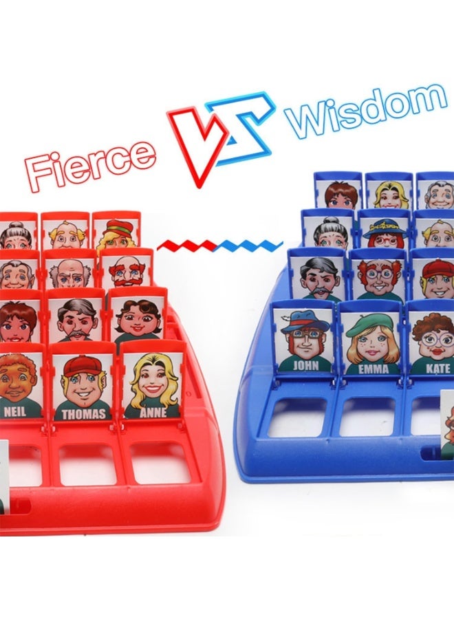 Who Is It Funny Guessing Board Game,Suitable For Classic Board Game Funny Family Guessing Games Kids Children Toy Gift (Red and Blue) English Version - Image 5