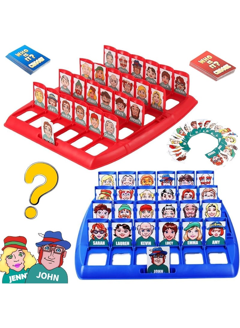 Who Is It Funny Guessing Board Game,Suitable For Classic Board Game Funny Family Guessing Games Kids Children Toy Gift (Red and Blue) English Version - Image 2
