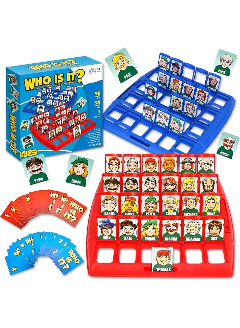 Who Is It Funny Guessing Board Game,Suitable For Classic Board Game Funny Family Guessing Games Kids Children Toy Gift (Red and Blue) English Version - Image 1
