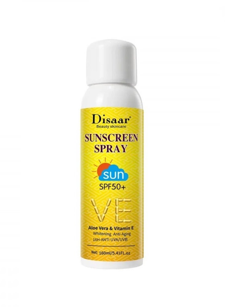 Disaar Sunscreen Spray SPF 50 with Aloe Vera and Vitamin E 160 ml  - Image 1