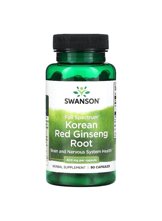 سوانسون، جذر الجينسنغ الأحمر الكوري الكامل الطيف، 400 ملغ، 90 كبسولة