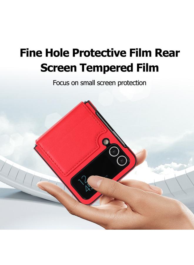 اس-توب جراب لهاتف Samsung Galaxy Z Flip3 بتغطية كاملة قابلة للطي بلون سادة من مادة البولي يوريثان مع حلقة - Image 4