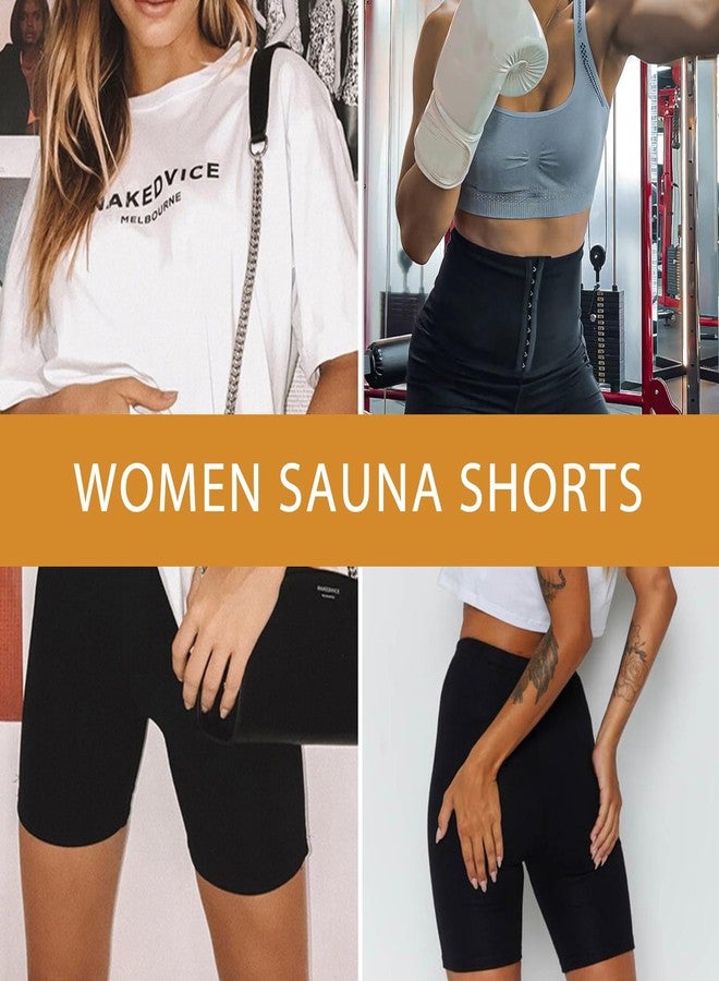 BXVX baxobaso Sauna Sweat Short Pants Suits for Women High Waist Slimming Shorts Compression Thermo Workout Body Shaper Thighs, Deep Blue, Large - Image 5