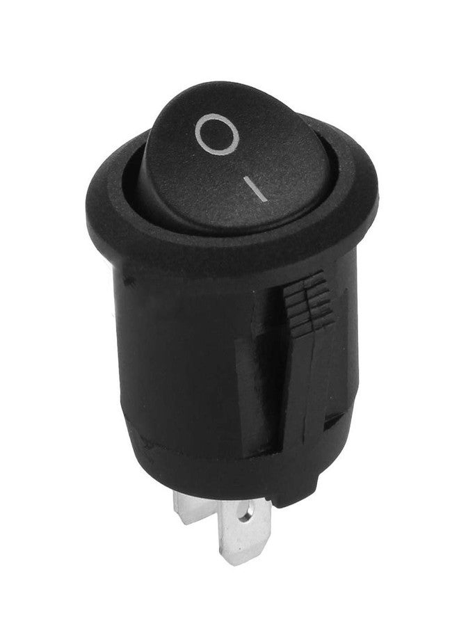RDRStore_2018 1 pcs of AC 6A 110V to 250V On/Off Snap SPST Round Boat Rocker Switch 2Pin Power ON/Off Type Switch Push Button Switch (Black, 1) - Image 1